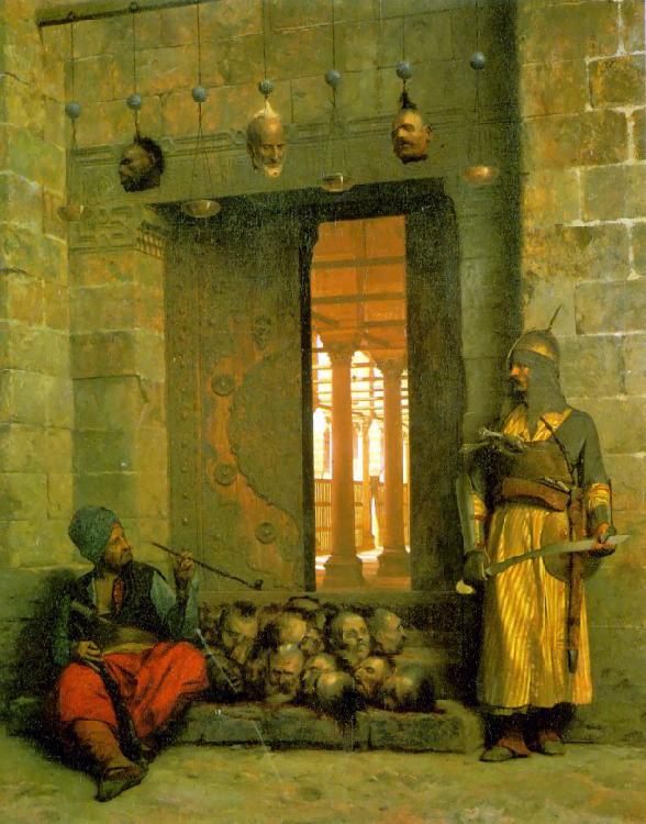 Jean Leon Gerome Heads of the Rebel Beys at the Mosque of El Hasanein